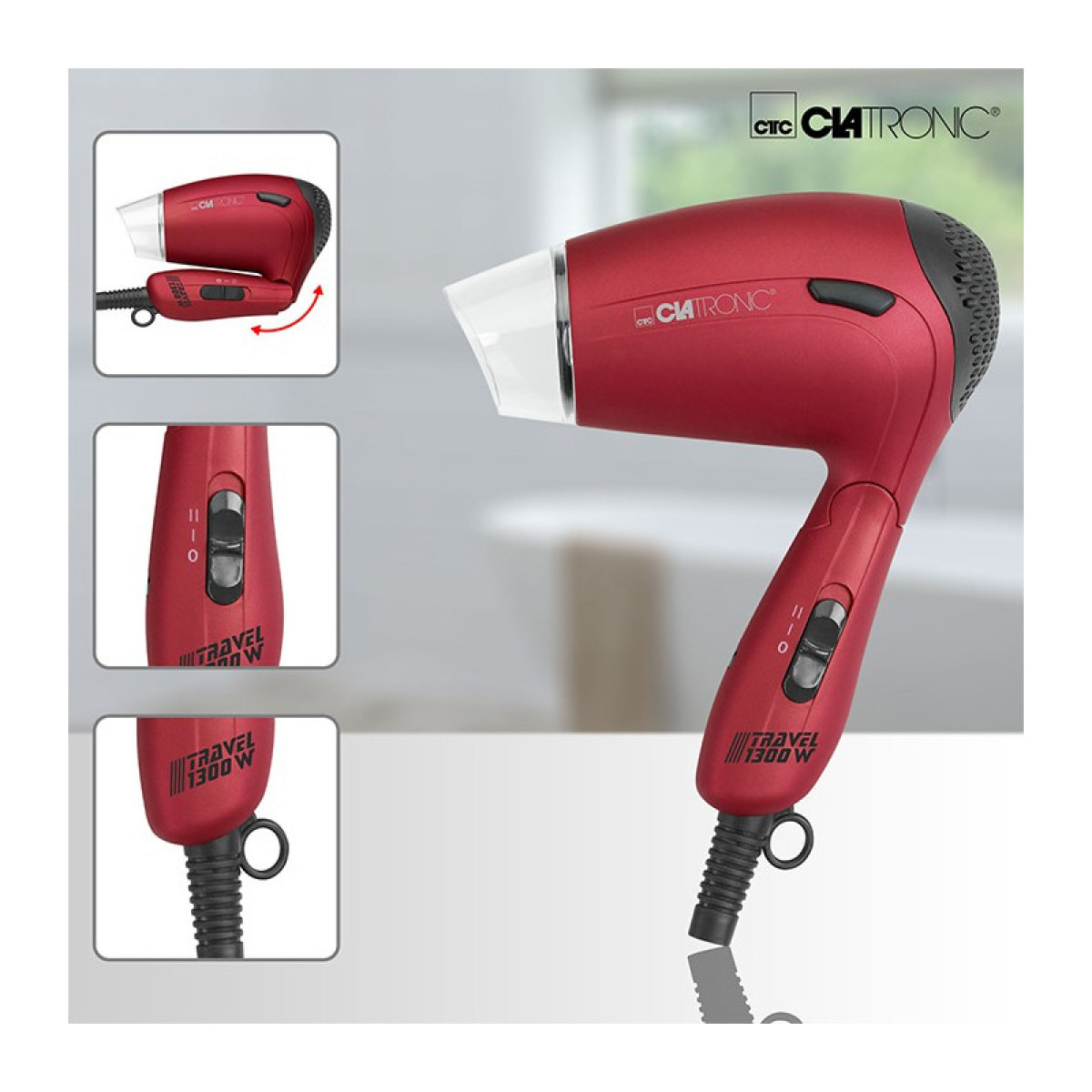 Sèche-cheveux 1200W Clatronic HTD 3429 Rouge