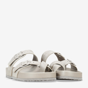 Sandalias de dedo beige con hebillas