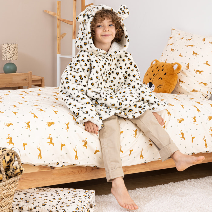 Plaid sweatshirt enfant Léopard Hiss jaune 3 à 10 ans
