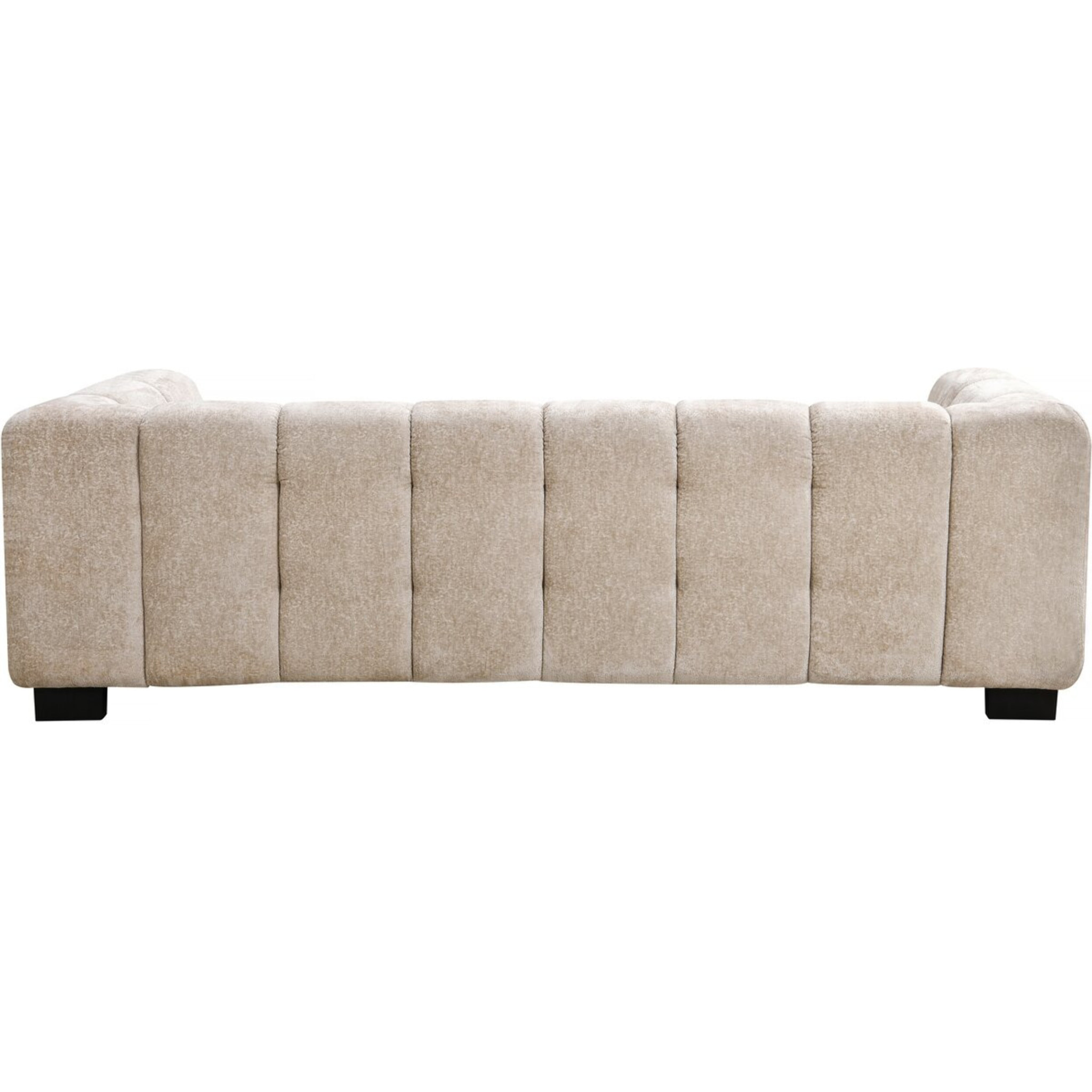 Canapé droit design en tissu chenille 3 places "Foch" - Beige