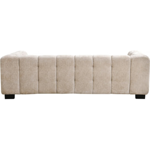 Canapé droit design en tissu chenille 3 places "Foch" - Beige