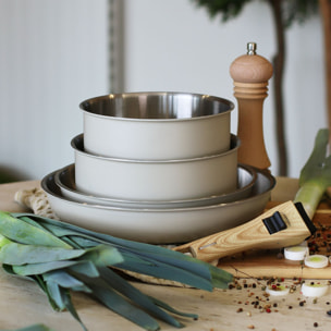 Batterie de cuisine 5 pièces en acier inoxydable - tous feux EASYNOX