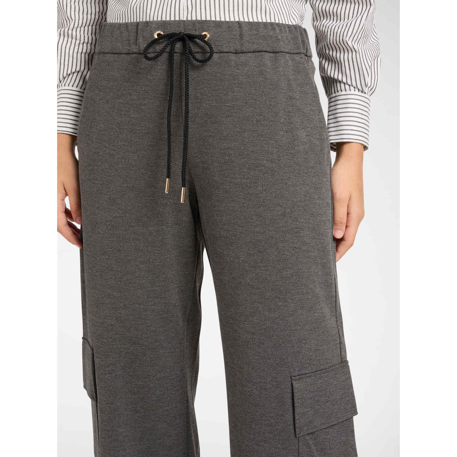 Elena Mirò - Pantaloni cargo wide leg - Grigio