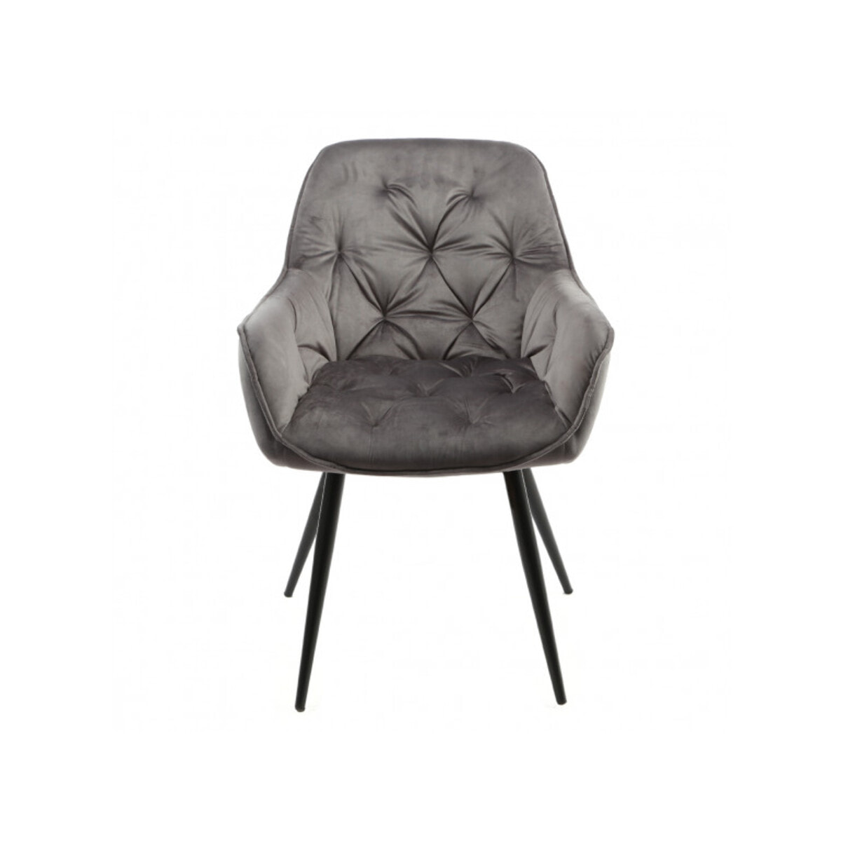 Lot de 2 chaises en velours capitonné avec accoudoirs - PIANA