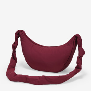 Bolso bandolera burdeos redondeado con cremallera