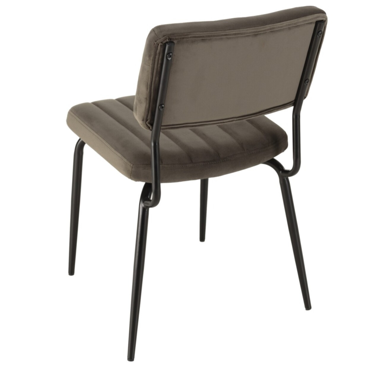 AGATHE - Lot de 2 chaises velours gris foncé pieds en métal noir