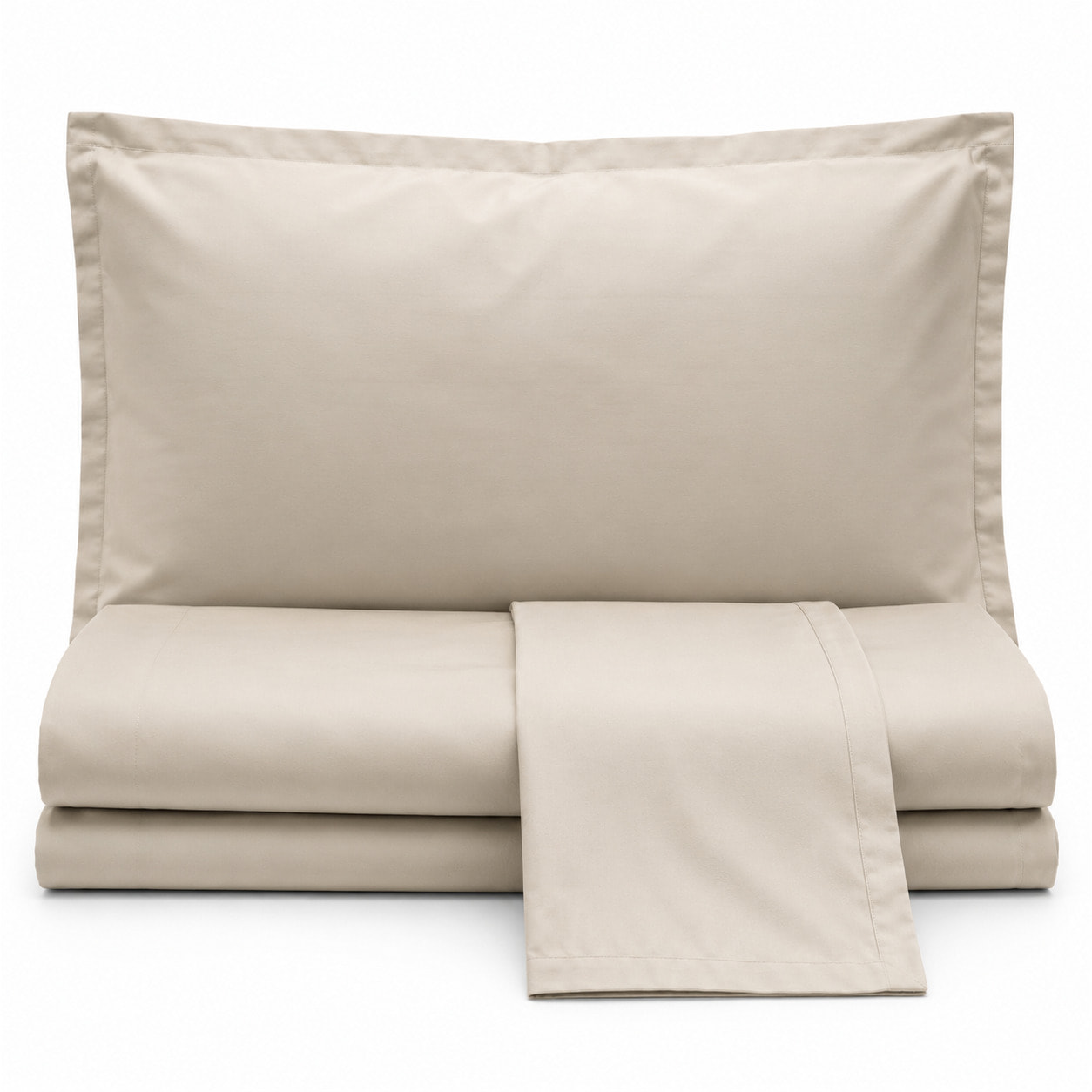 HERMET Completo Letto Matrimoniale in 100% Cotone zerObed_Olympia_Avorio