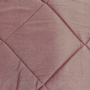 TRAPUNTA INVERNALE MATRIMONIALE IN VELLUTO ROSA CIPRIA PRODOTTO ITALIANO