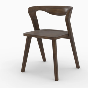 Chaise en bois d'hévéa foncé - Vega
