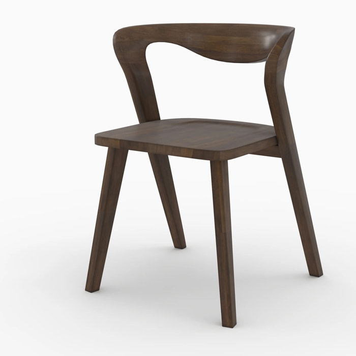 Chaise en bois d'hévéa foncé - Vega