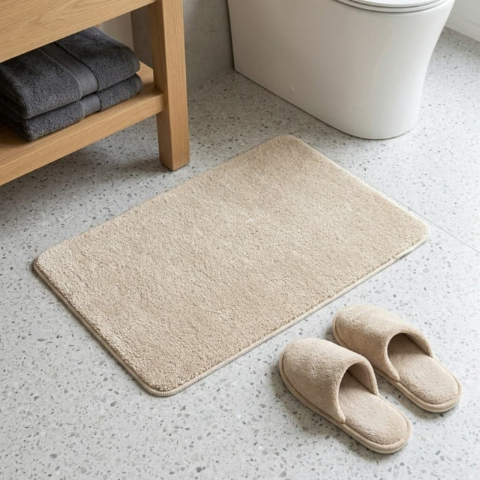 Vision 50x80 cm tapis de salle de bain en polyester, beige (SATDPREDBE)