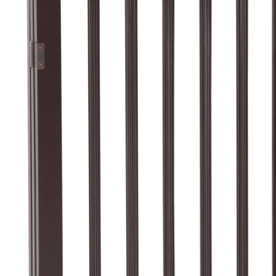 Barrera de Seguridad Plegable Perros Pequeños 160x76 cm para Puertas Café Oscuro