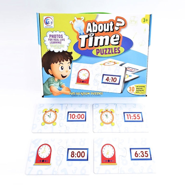 PUZLES EDUCATIVOS 30 EN 1: APRENDE LAS HORAS 2pcs/puzle