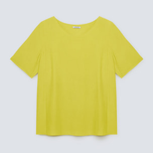 Fiorella Rubino - Blusa dritta in viscosa ECOVERO™ - Giallo