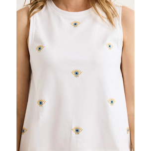 Camiseta sin Mangas Blanco - Pantike