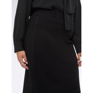 Fiorella Rubino - Falda tubo en punto Milano - Negro