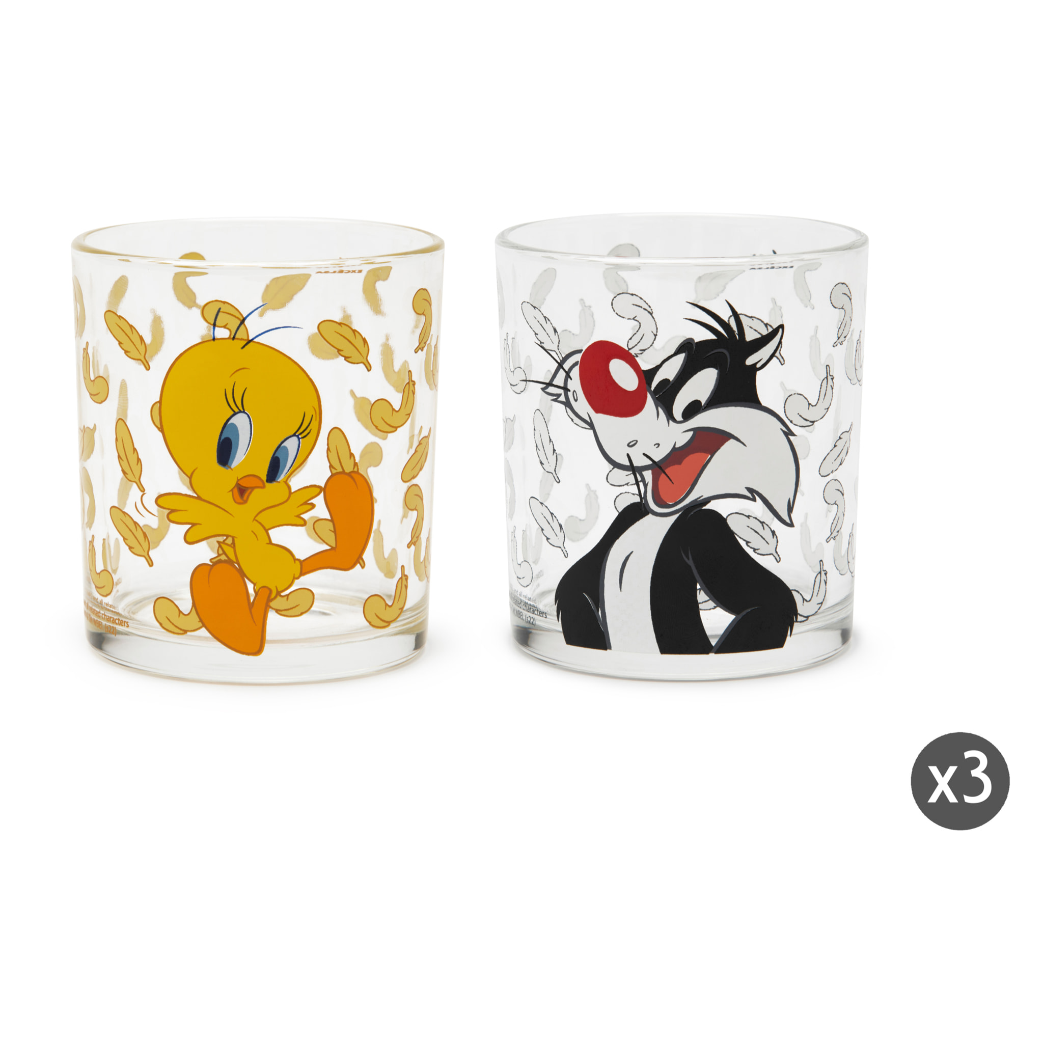 Set de 6 verres à eau Excelsa Looney Tunes, verre, 25 cl, multicolore