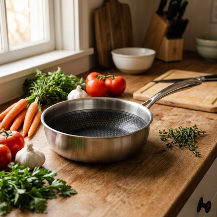 Poêle sauteuse en inox 18/10 Elo Relief Evolution
