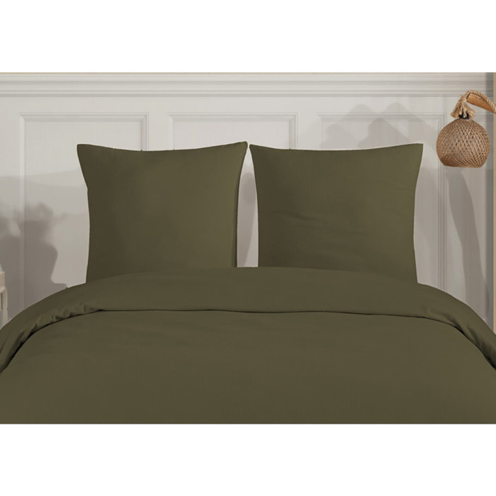 Parure de lit Flanelle de coton kaki