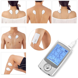 EMS Electroestimulador muscular MHD-16A portátil. 16 modos, 20 intensidades. Tamaño compacto, batería recargable.