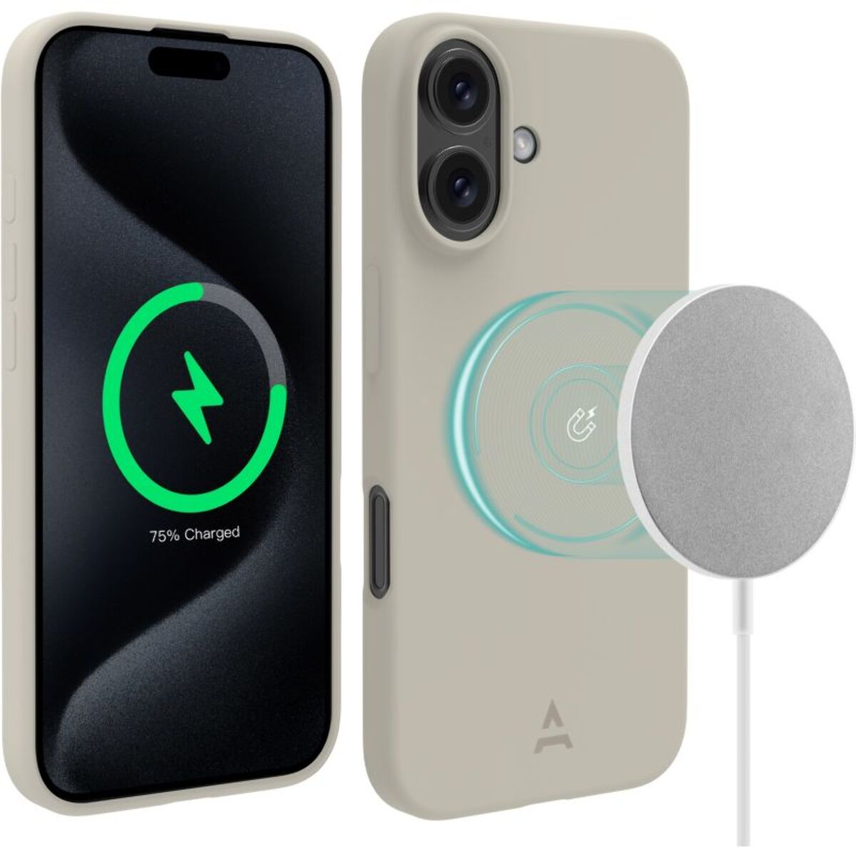 Coque ADEQWAT iPhone 16 magnétique - Beige