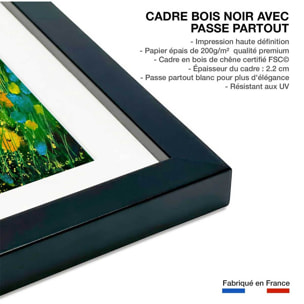 Affiche  sauvages et  des champs Affiche sous cadre noir
