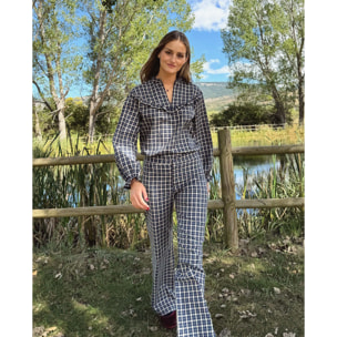 Pantalón recto de cuadros