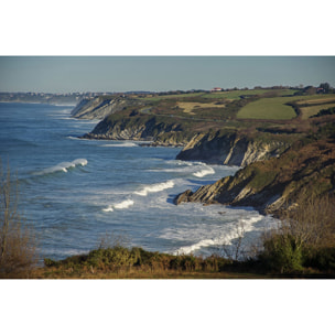 Tableau paysage ocean corniche d'hendaye  Toile imprimée