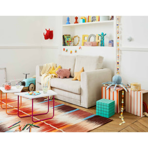 Marilia - canapé 2 places - convertible déplimousse - en velours côtelé - Beige