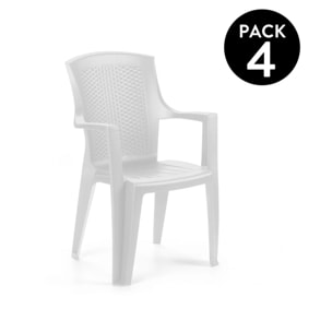 Pack 4 sillas de exterior Pacific Blanco