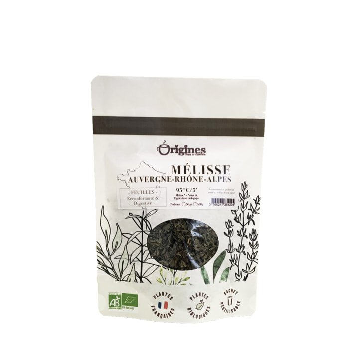 Mélisse d'Auvergne - Plantes naturelles Bio françaises - Sachet 50g