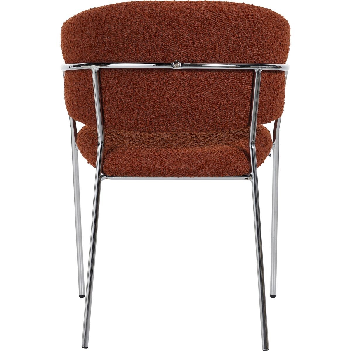 Lot de 2 chaises en tissu bouclé, piètement chromé - ISYA