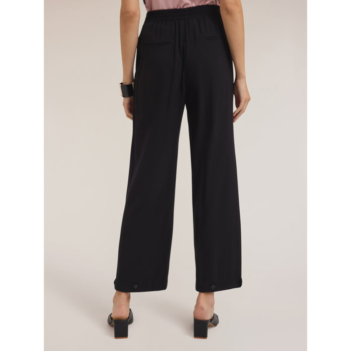 Motivi - Pantalones fluidos con bajo ajustable - Negro