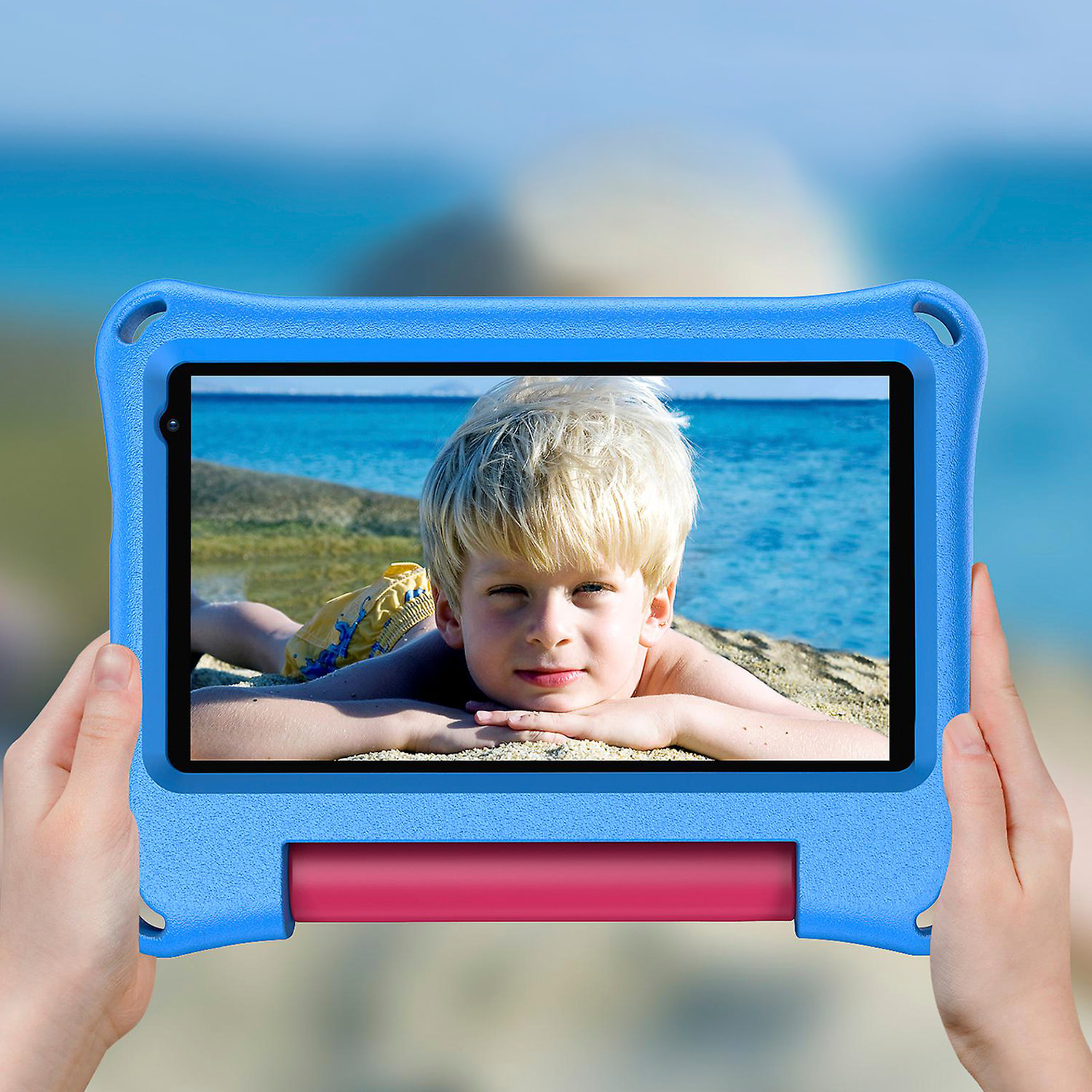Tablet per bambini K718 3G WiFi. Sistema operativo Android 5.0. Schermo 7'' 1024x600px. MTK6582 1 GB di RAM + 16 GB. Doppia fotocamera.