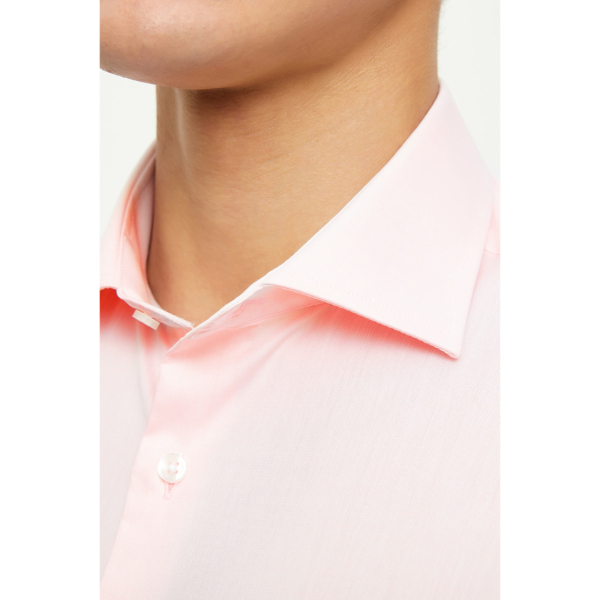 Camicia Uomo 1 Bottone Francese Slim Cotone Unito Rosa