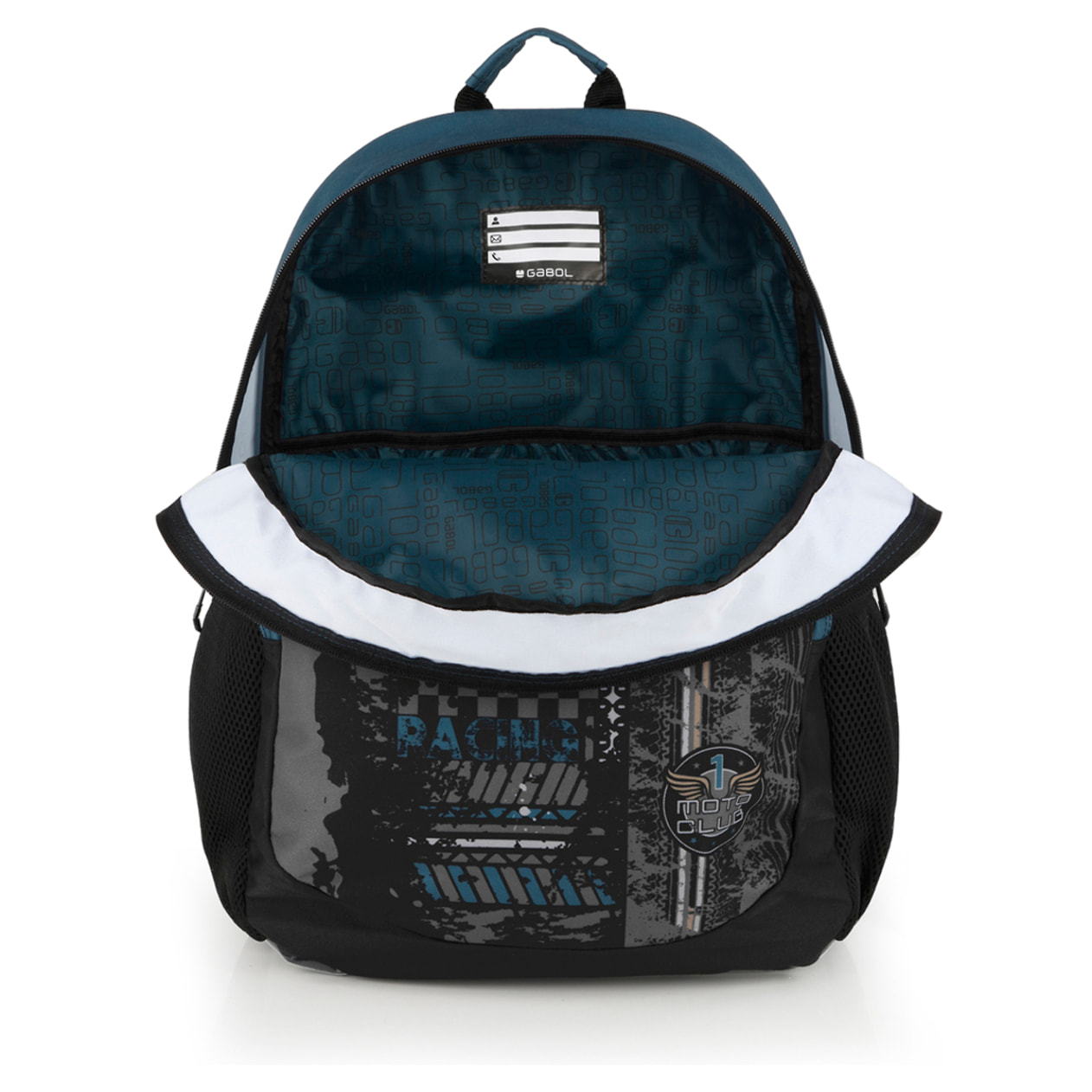 Mochila adaptable a carro Gabol ROAD azul y negra y resistente al agua