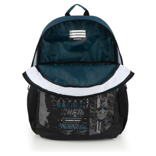 Mochila adaptable a carro Gabol ROAD azul y negra y resistente al agua