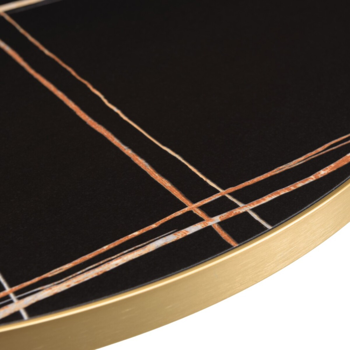 ICARE - Ensemble n°3: table bistrot D70cm en céramique marbré noir