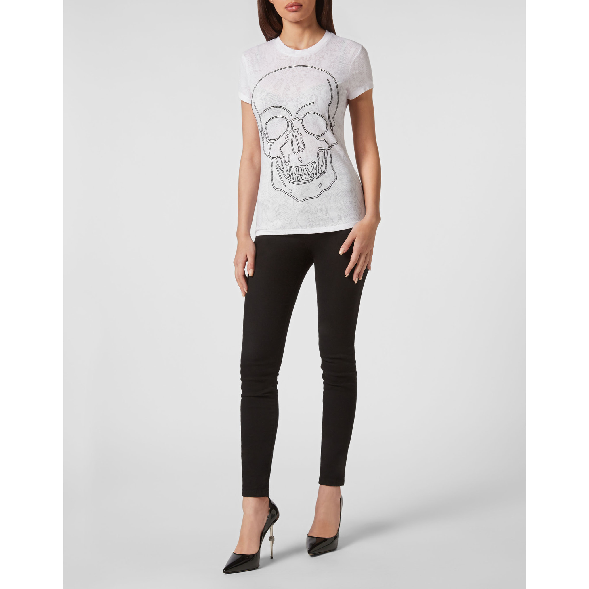 PHILIPP PLEIN T-Shirt Round Neck SKULL