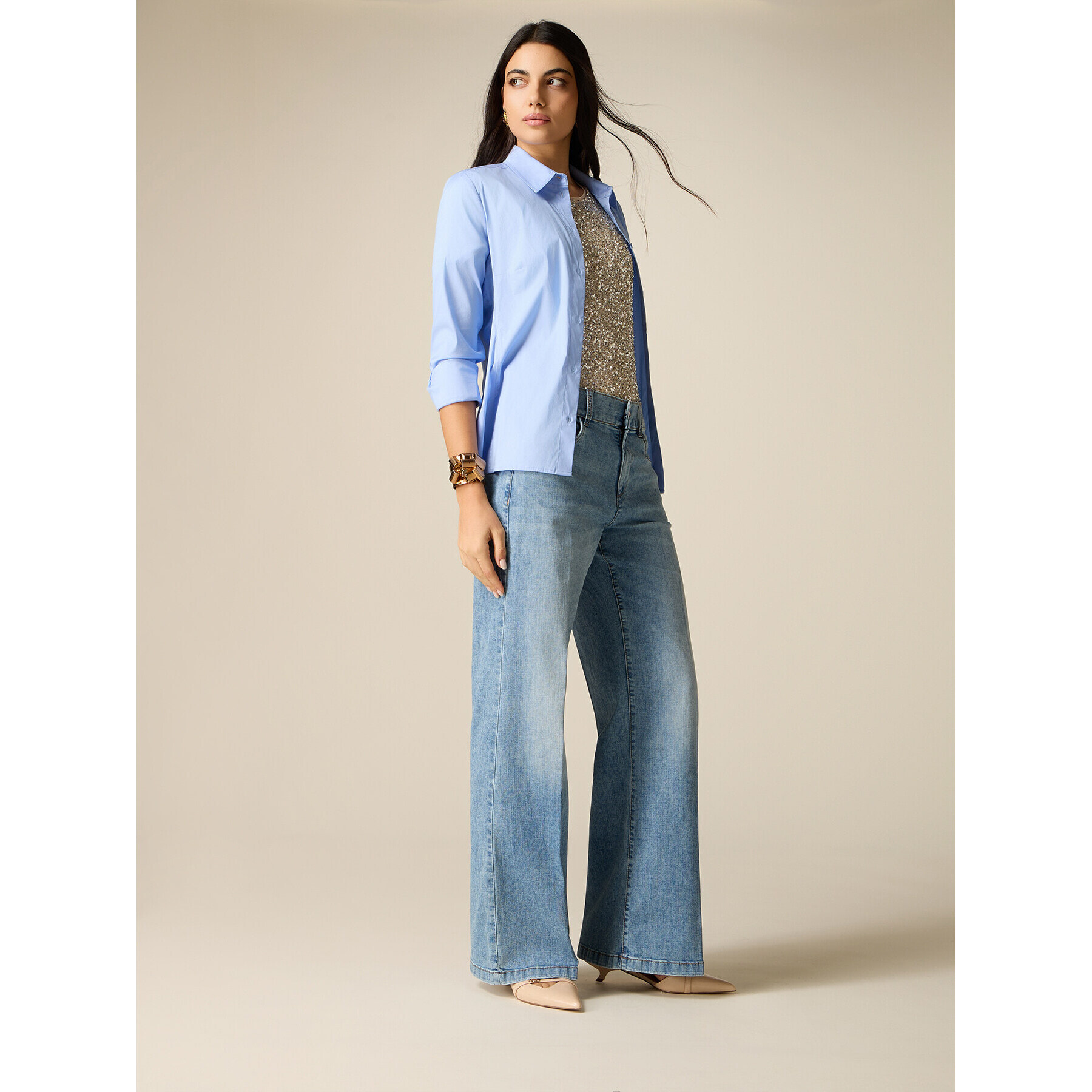 Oltre - Jeans a palazzo - Azzurro