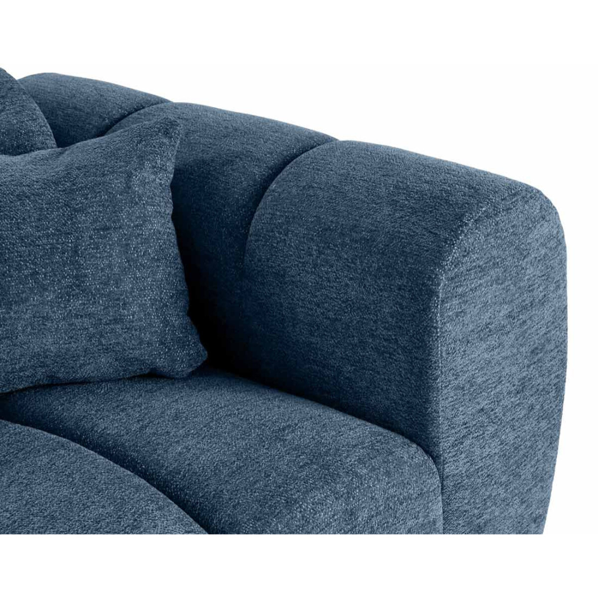 Curtis - canapé d'angle gauche 4 places en tissu texturé - Bleu