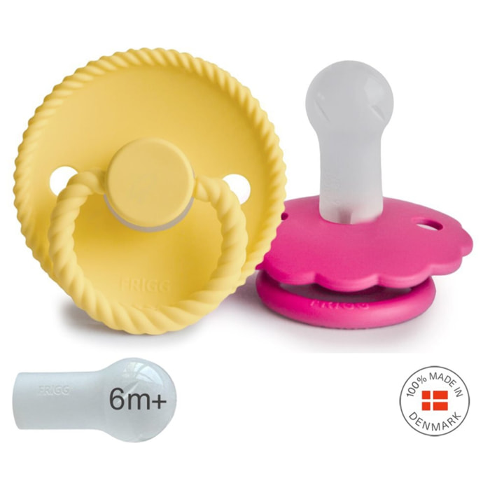 Frigg Pack 2 Chupetes Block Silicona Rope/Daisy