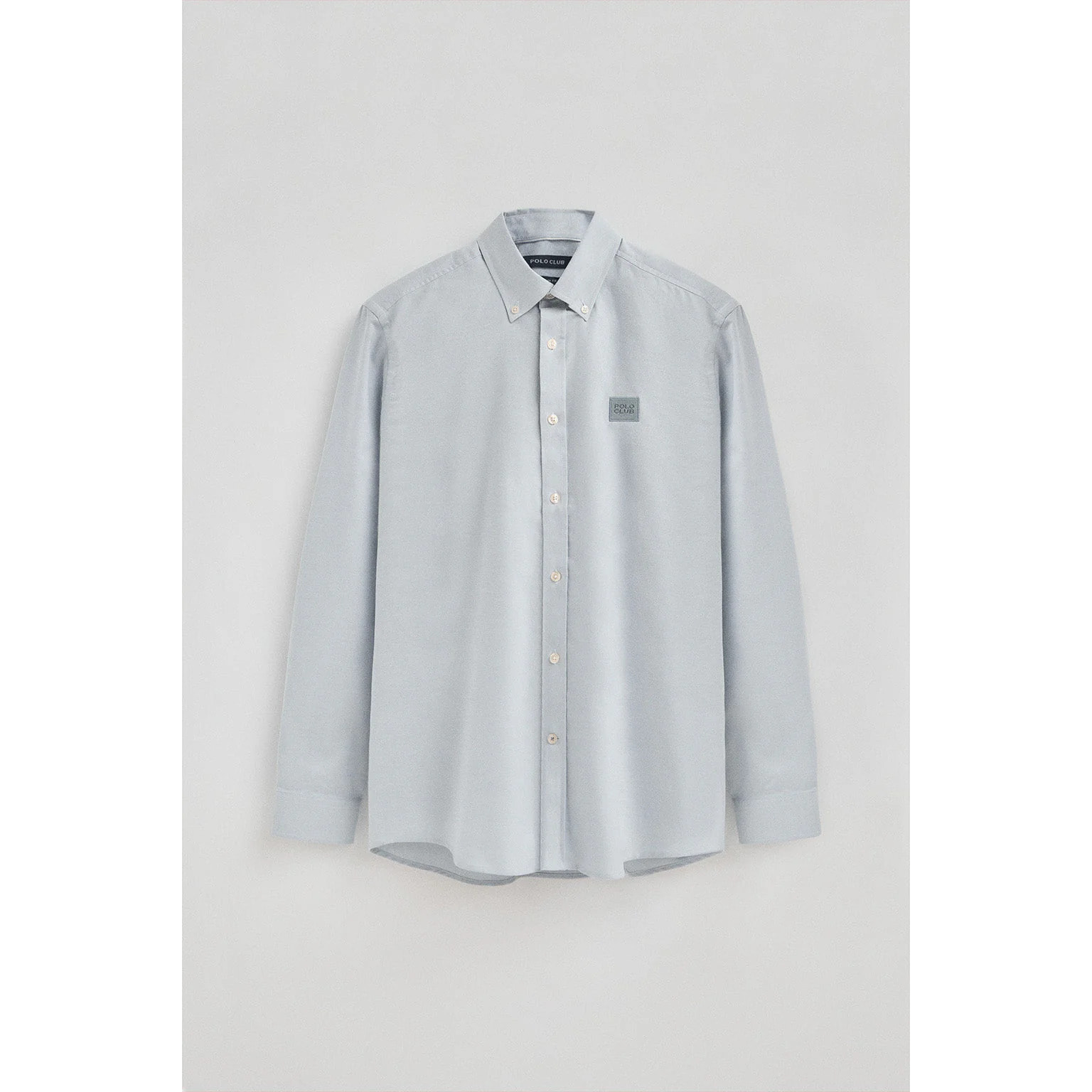 Camicia blu chiaro, regular fit, con colletto abbottonato e logo Polo Club