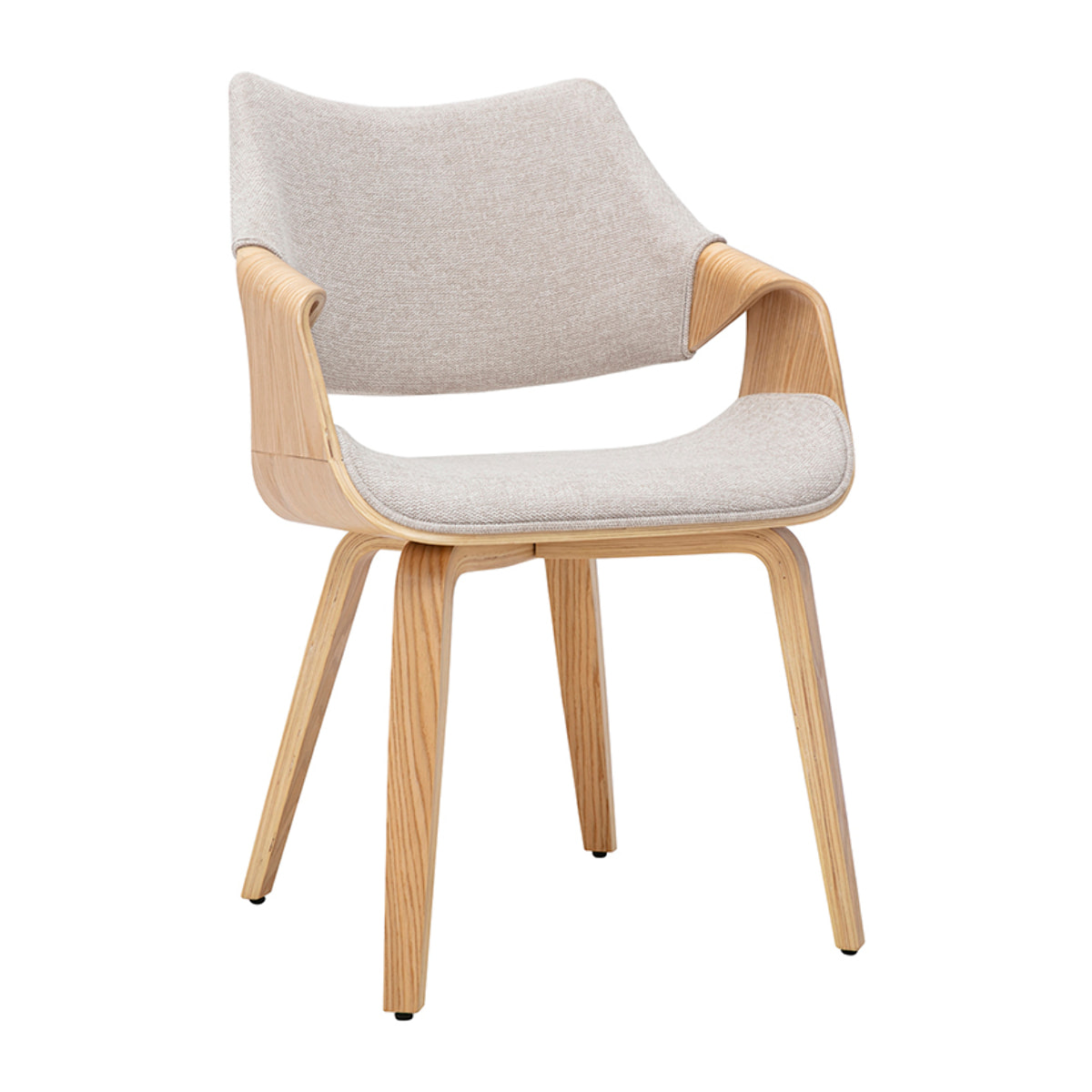 Chaises en tissu effet velours texturé beige et bois clair (lot de 2) SEVAN