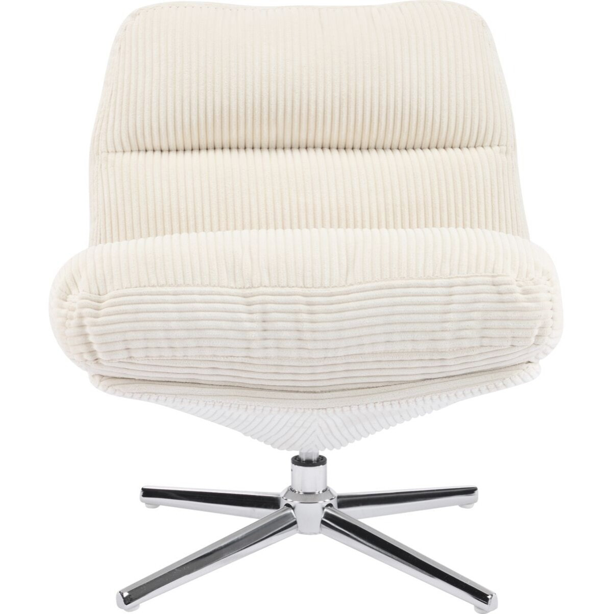 Fauteuil pivotant en velours cotelé et piètement chromé - JULIA