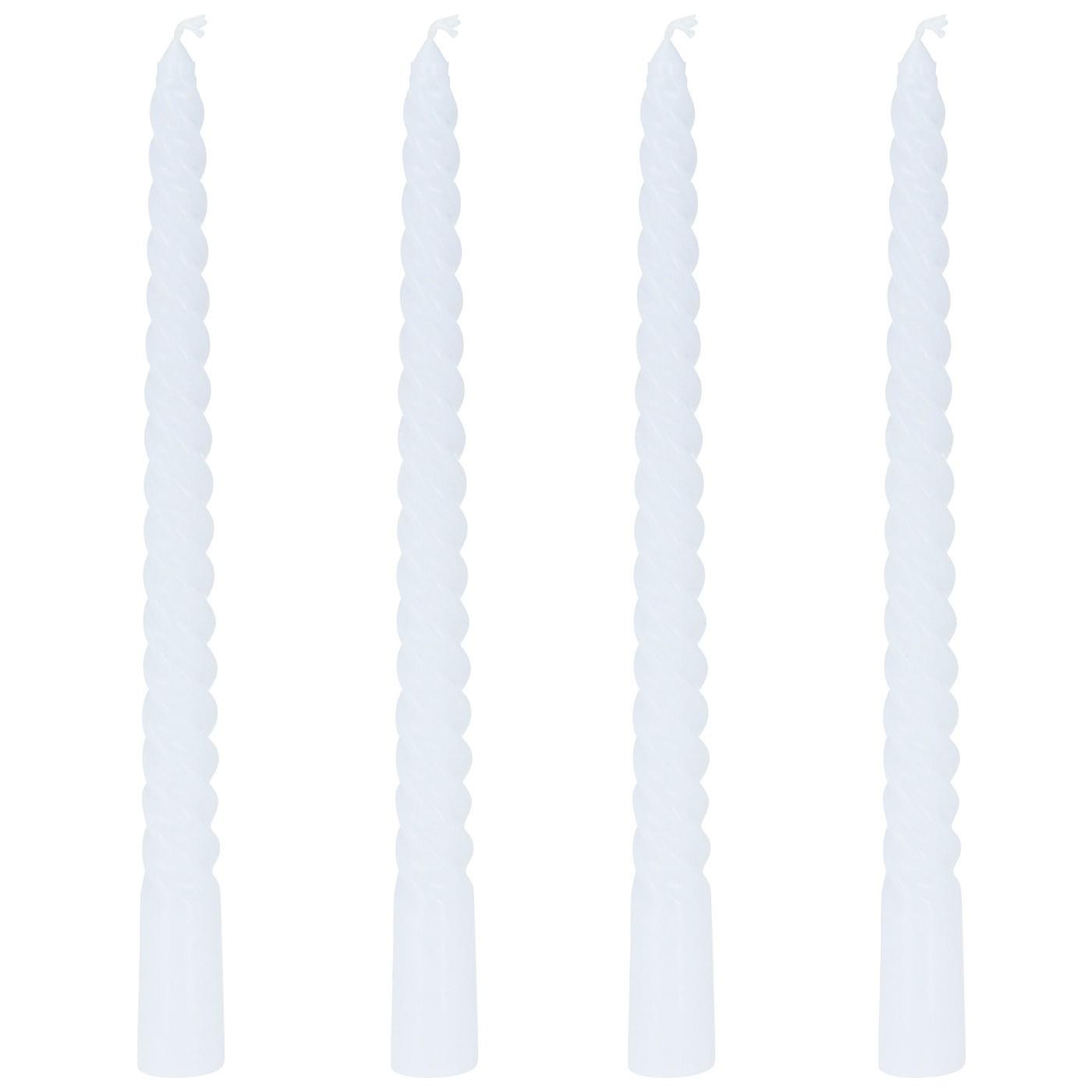 Set 4 velas frisia blanca 25cm