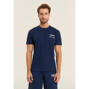 T-shirt in cotone con logo effetto gommato