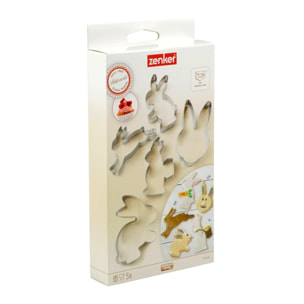 Set de 5 emporte-pièces  en forme de lapin de pâques Zenker Pâques