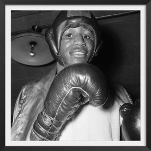 Affiche boxe Tigers Jones Brooklyn en 1928 Affiche + cadre en bois - Noir