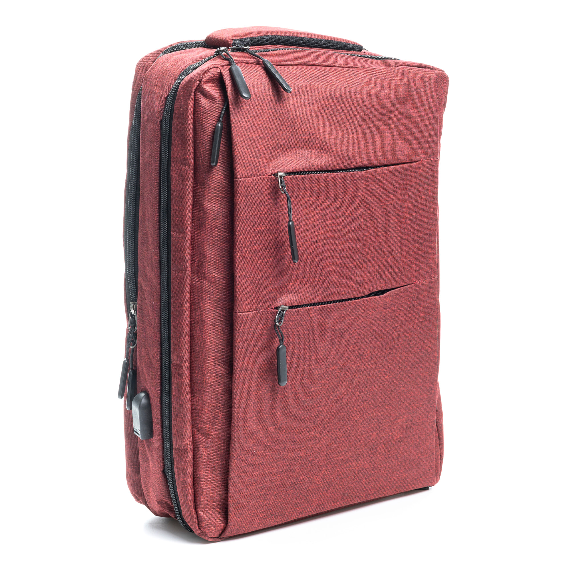 Zaino da cabina multiscomparto, porta laptop 17". Adattabile a Trolley. Presa USB esterna nascosta.
